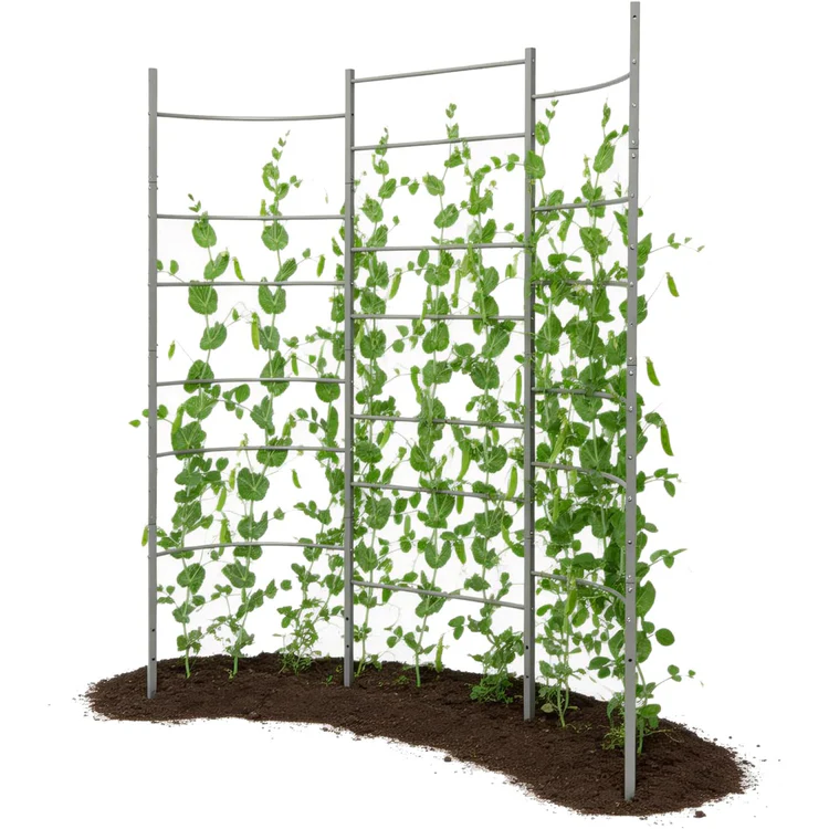 plant climbing trellis ANLEOLIFE Garden Trellis System for Raised Beds – Heavy Duty Metal Panel Trellis with Crossbars for Tomatoes, Peas & Climbing Plants