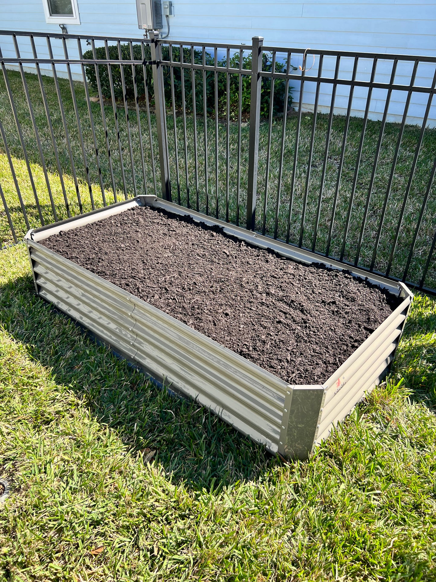 6x3x1.5ft Rectangular Modular Metal Raised Garden Bed (Grey)