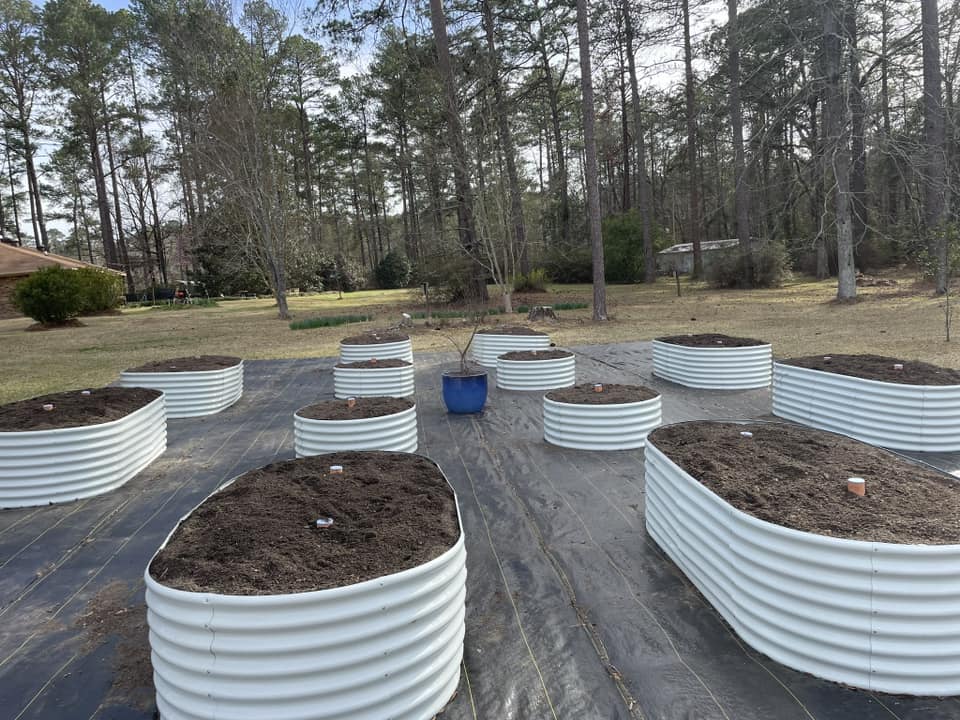 Set of 6: 8x4x2ft Oval Modular Metal Raised Garden Beds (White)