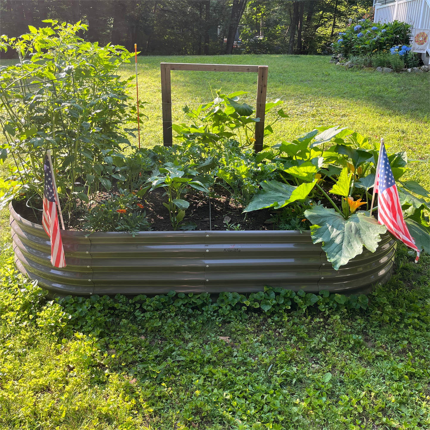 Set of 6: 8x4x1.5ft Oval Modular Sturdy Metal Raised Garden Bed (Grey)