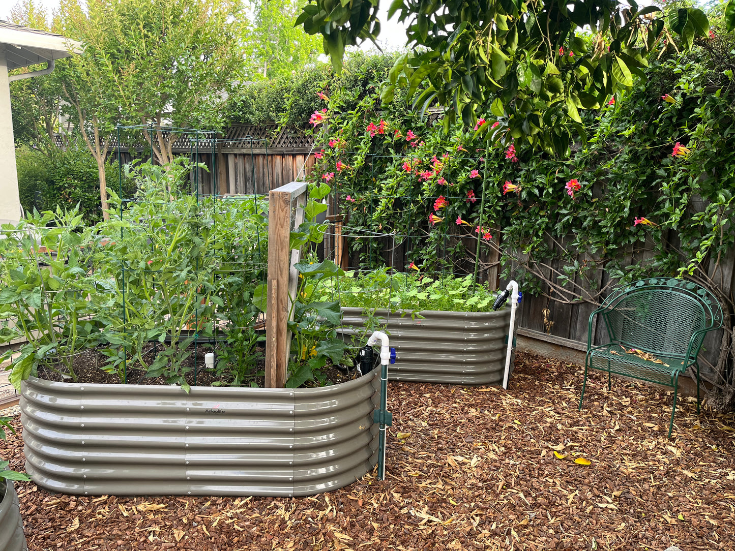 Set of 6: 6x3x2ft Oval Galvanized Metal Raised Garden Beds (Grey)