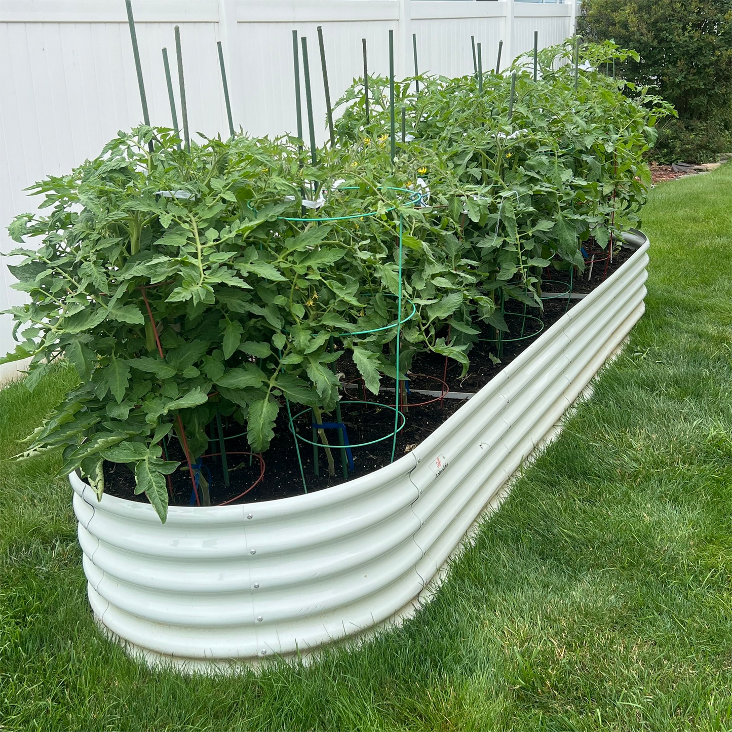 Set of 6: 12x3x1.5ft Oval Modular Metal Raised Garden Bed (White)