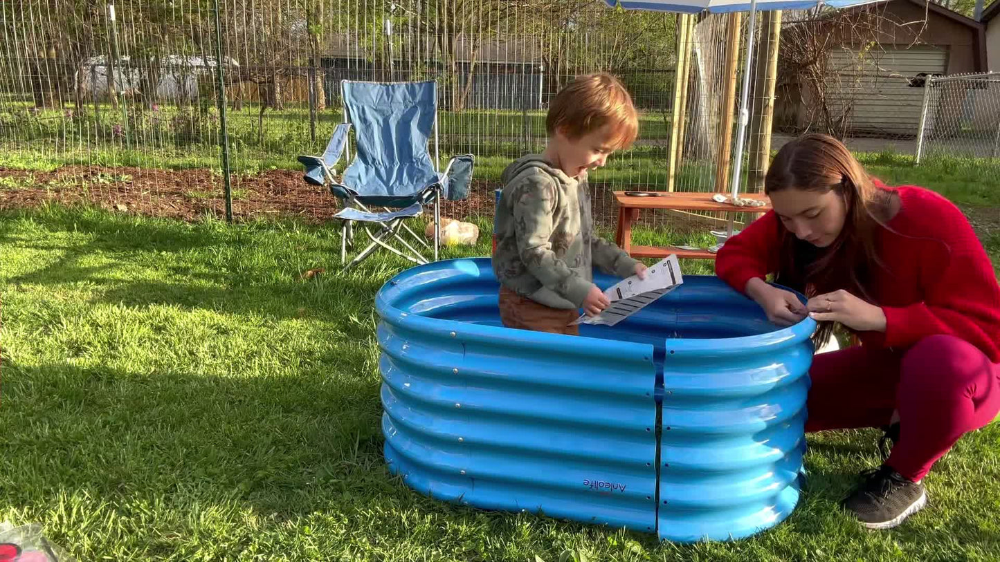 Garden Play – 24''x18'' Round Raised Garden Beds for Kids (4 packs)