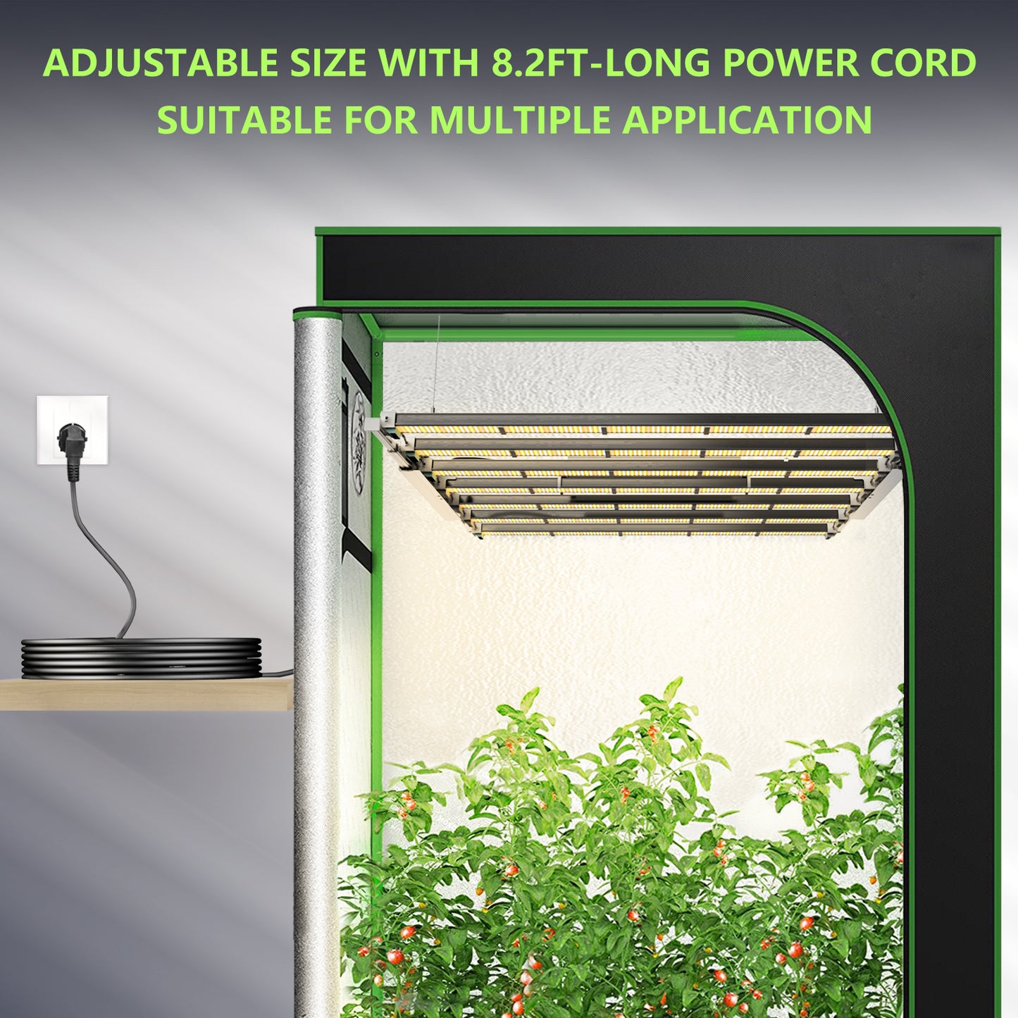 Stretchable LED Grow Light 1000W Grey