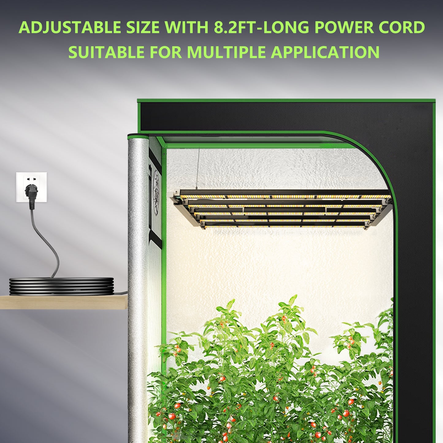 Stretchable LED Grow Light 730W Black
