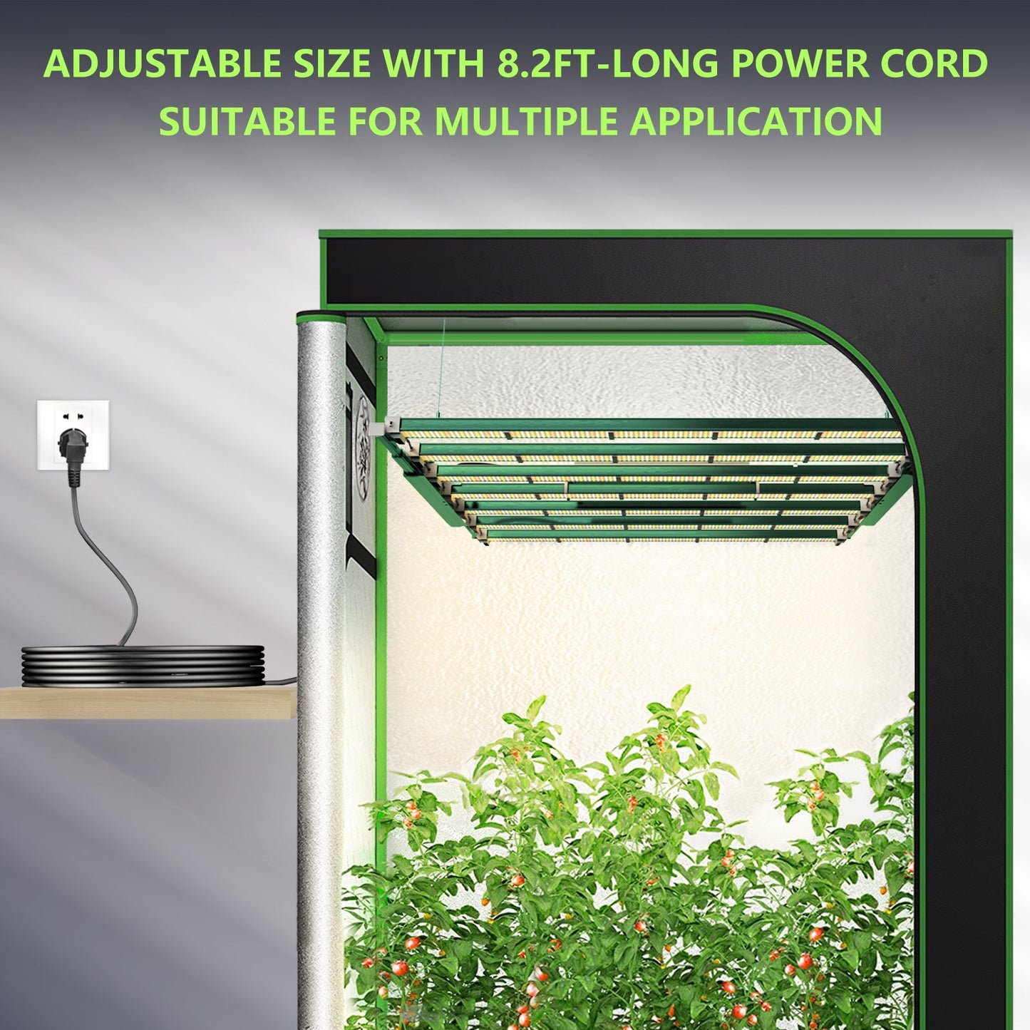 Anleolife Stretchable LED Grow Lights Full Spectrum Samsung Diodes Lamp for Indoor/Tent Plants Growing (1000W Green)