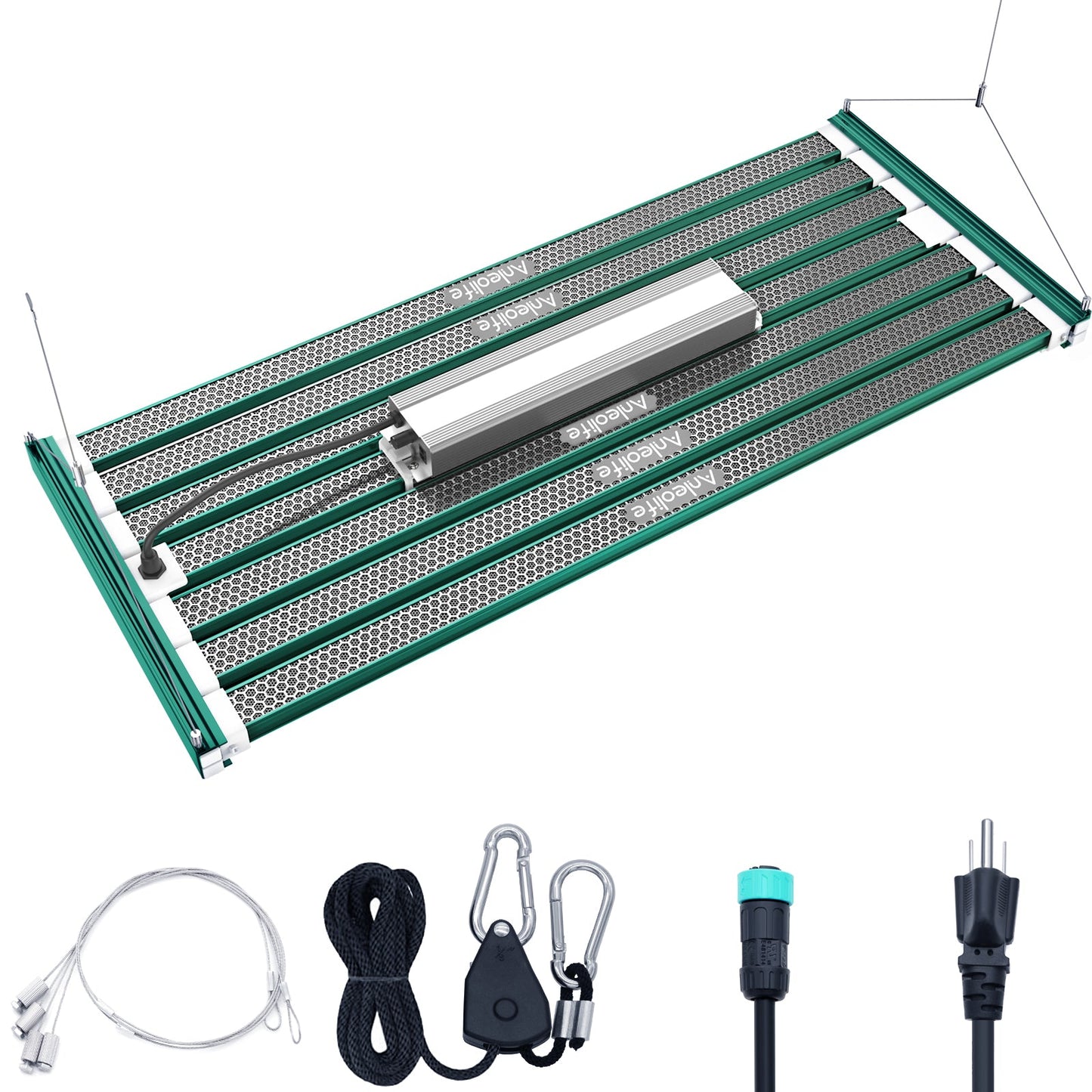 Anleolife Stretchable LED Grow Lights Full Spectrum Samsung Diodes Lamp for Indoor/Tent Plants Growing (1000W Green)