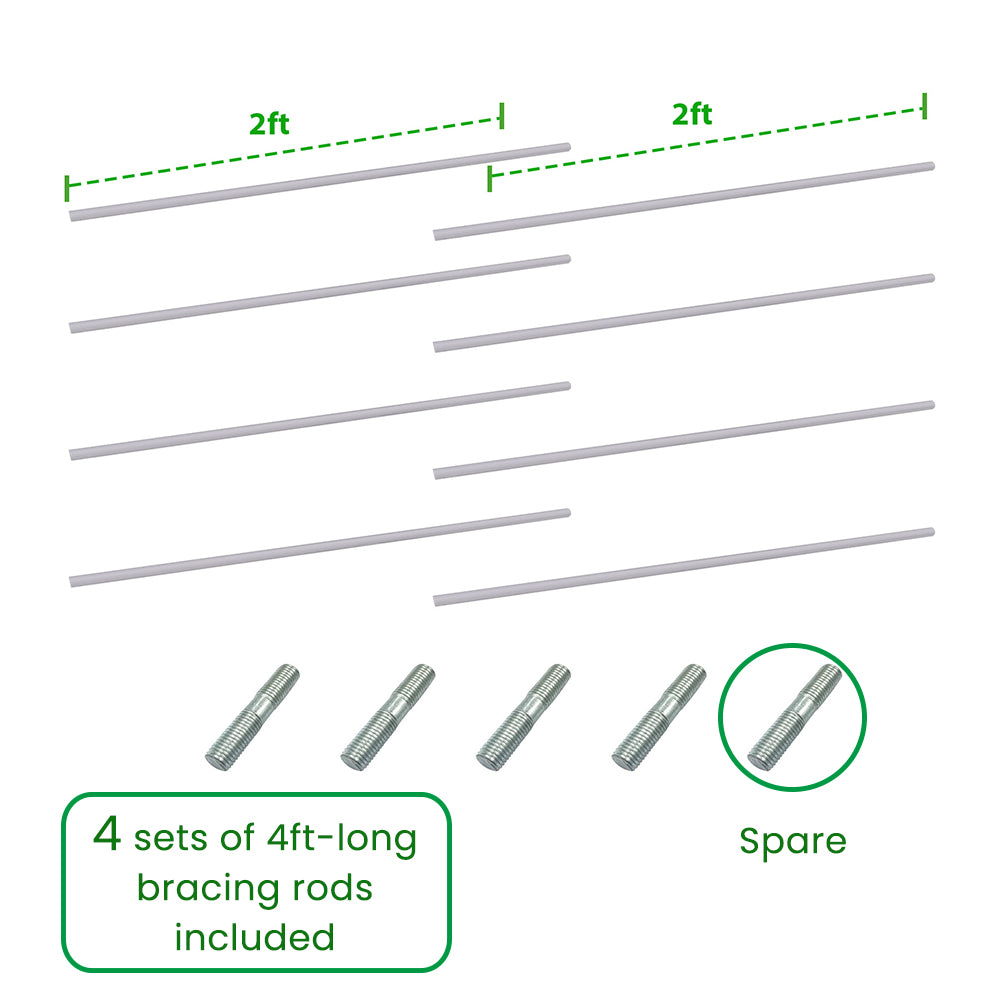 Anleolife Center Support Bracing Rods for Raised Garden Beds