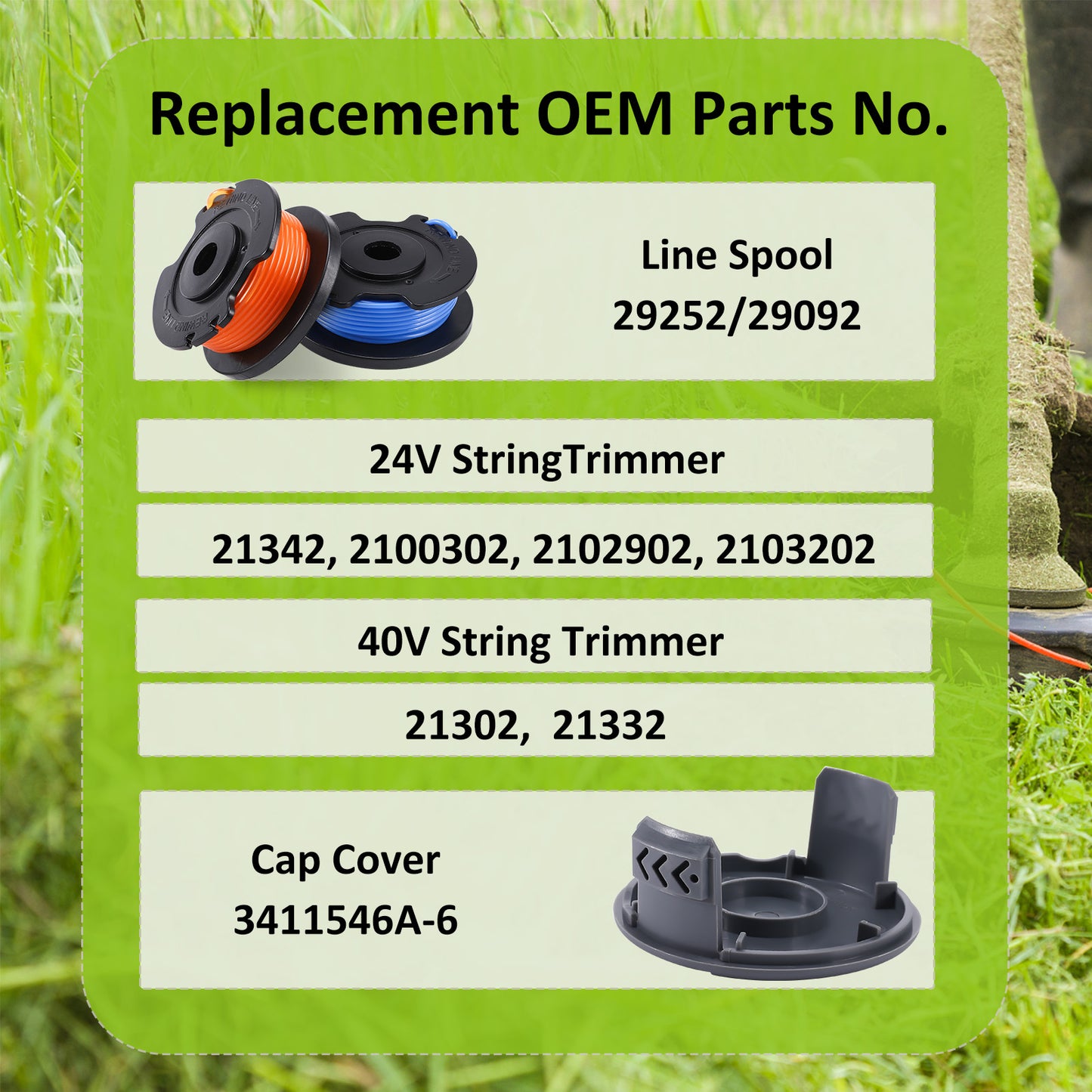 .065'' Single Line Replacement Spool For Greenworks String Trimmer