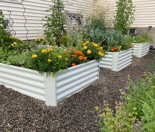8x4x1.5ft Rectangular Modular Metal Raised Garden Bed (White)