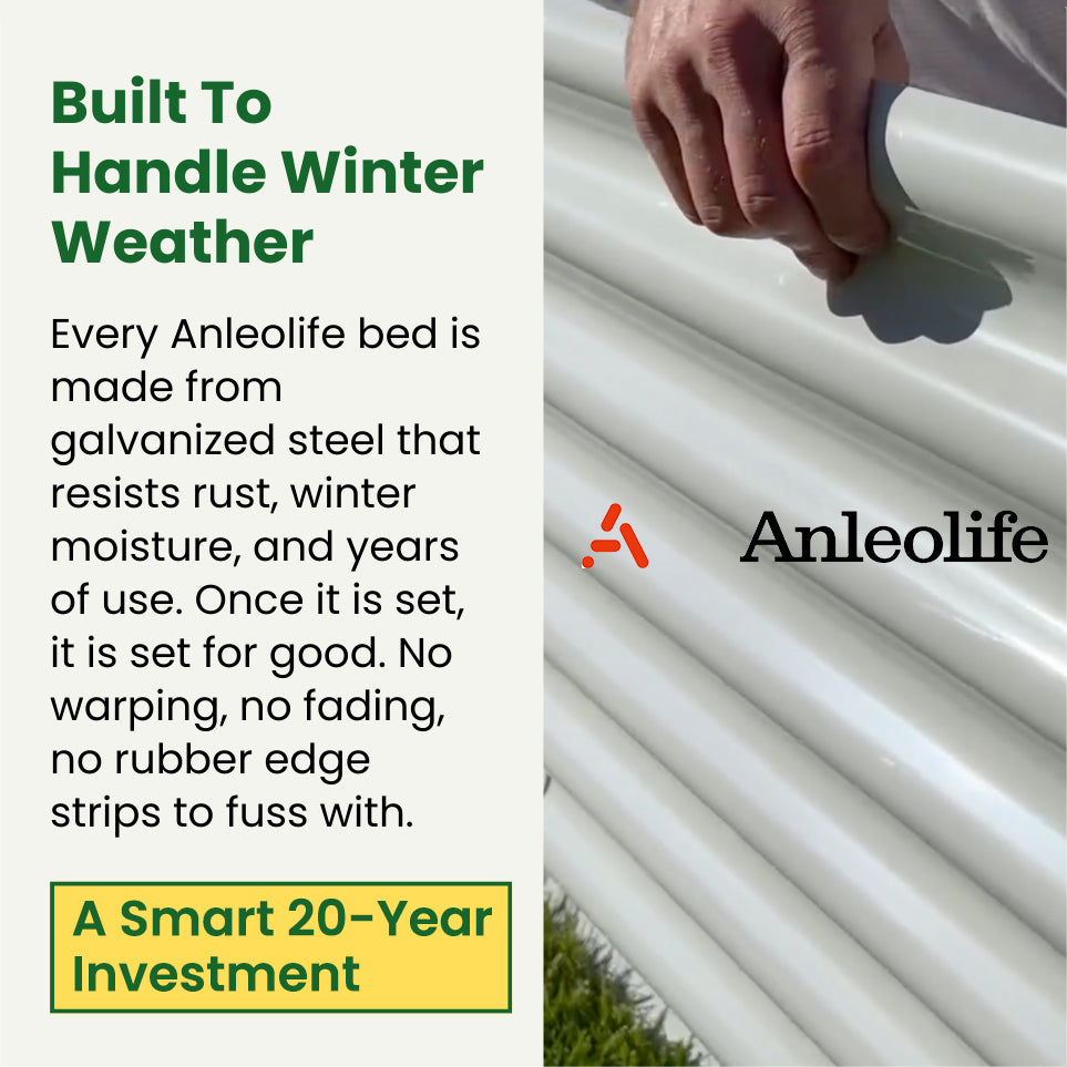 Set of 6: 2pcs(4x4x1.5ft) & 4 pcs (6x3x1.5ft) Rectangular Metal Raised Garden Bed (Gray/White)