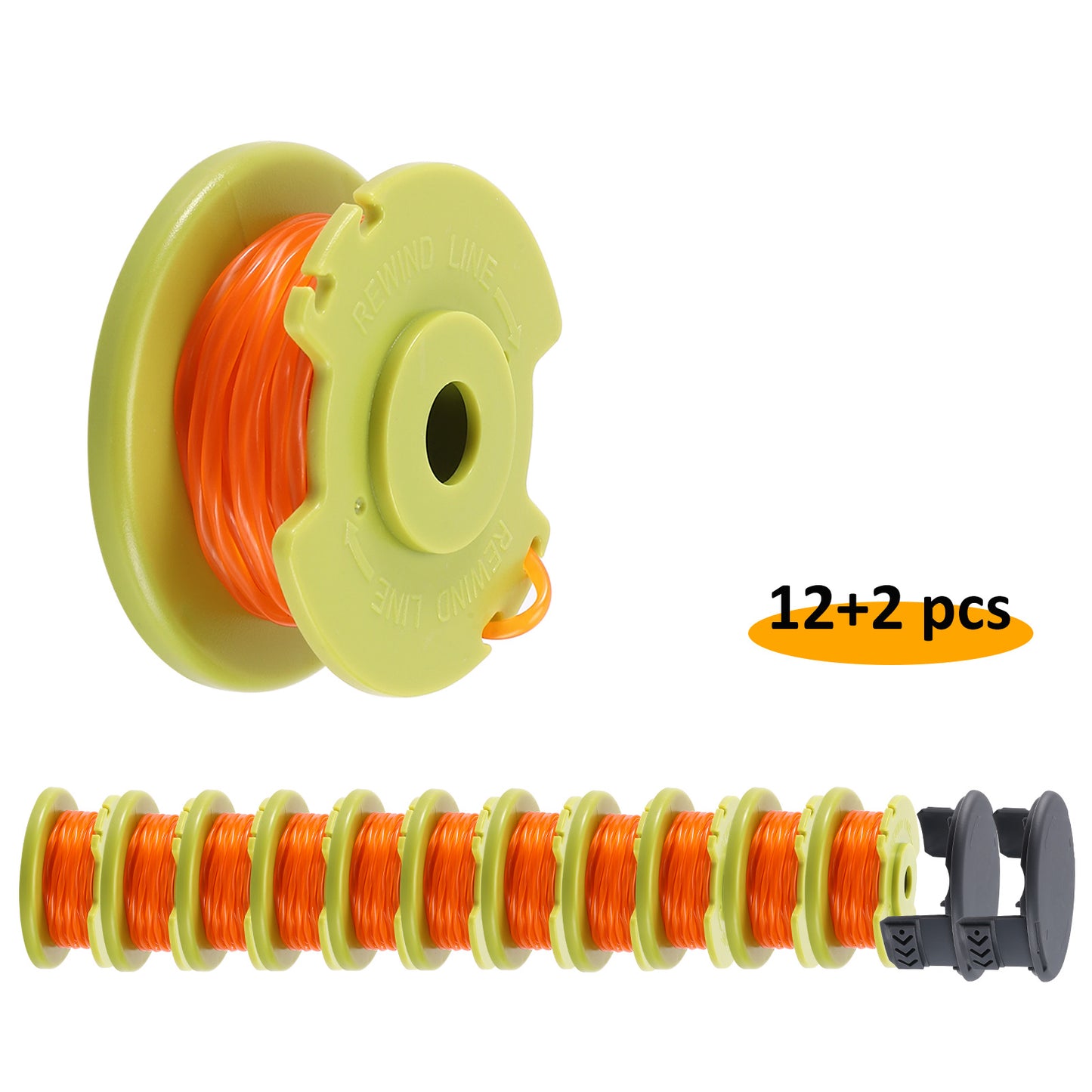 .080''x11ft Twisted Line Spool Replacement for RYOBI 18v 24v 40v Trimmers
