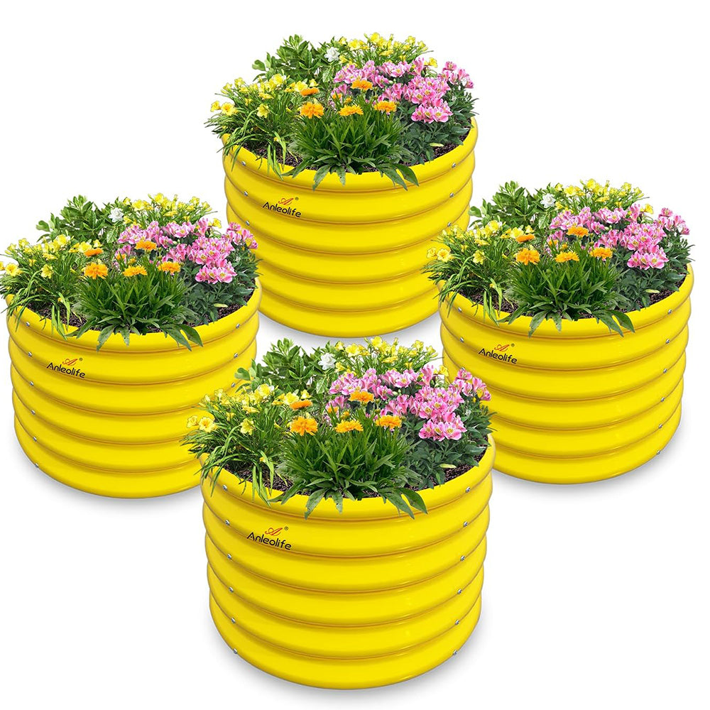 Garden Play – 24''x18'' Round Raised Garden Beds for Kids (4 packs)