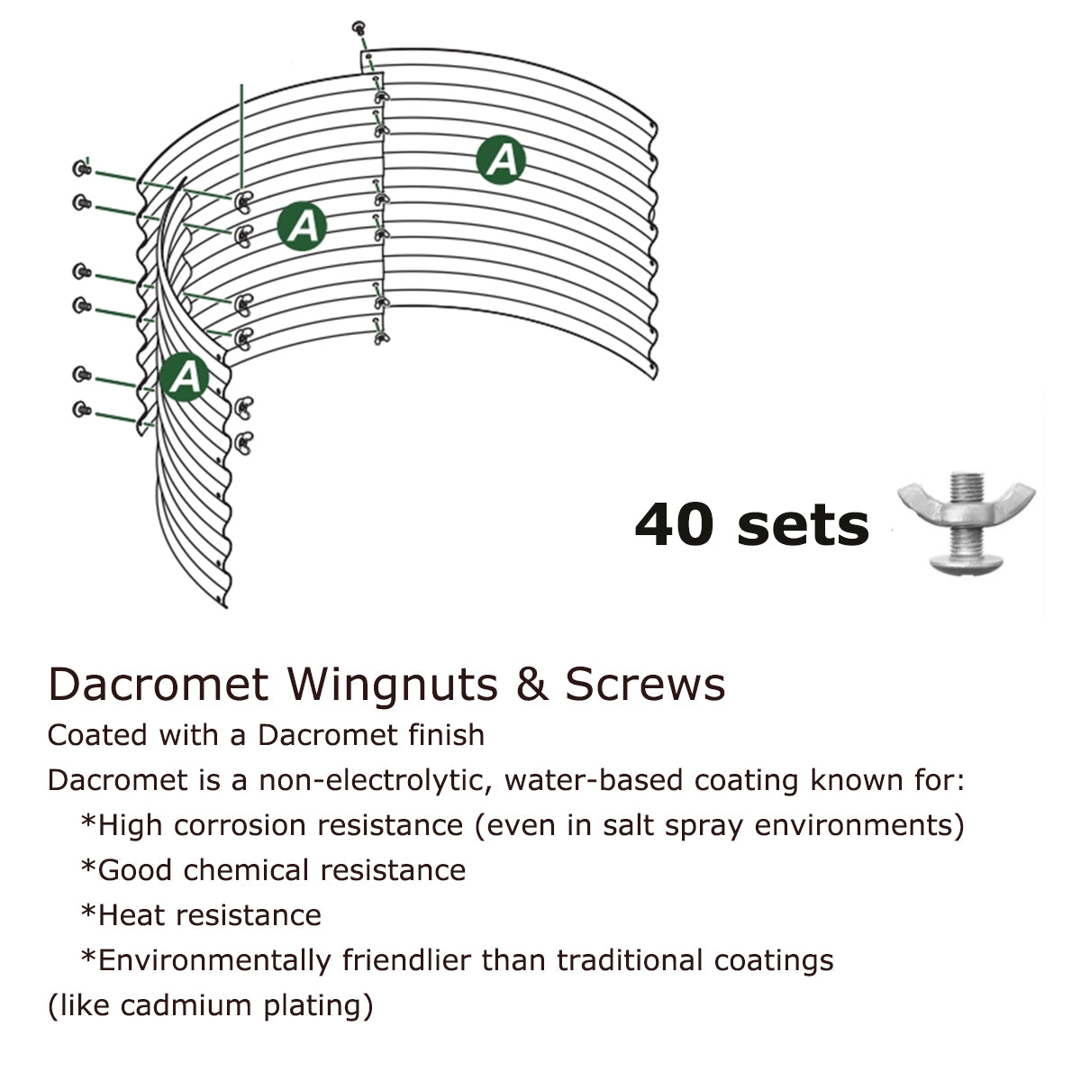 Anleolife Dacromet Wingnuts & Screws - High Corrosion Resistance