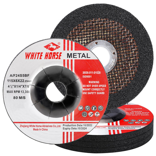 Metal Grinding Wheel 4-1/2'' x 1/4'' x 7/8'' for Angle Grinders,Type 27 Depressed Center Disc (12 PCS)