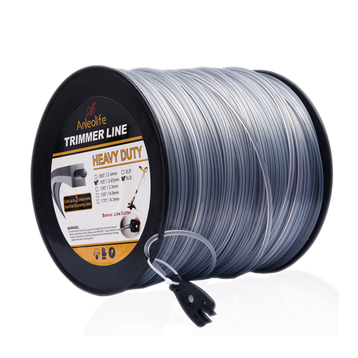 Heavy-duty Square Trimmer Line .105-Inch-by-1038ft 5lb in Spool
