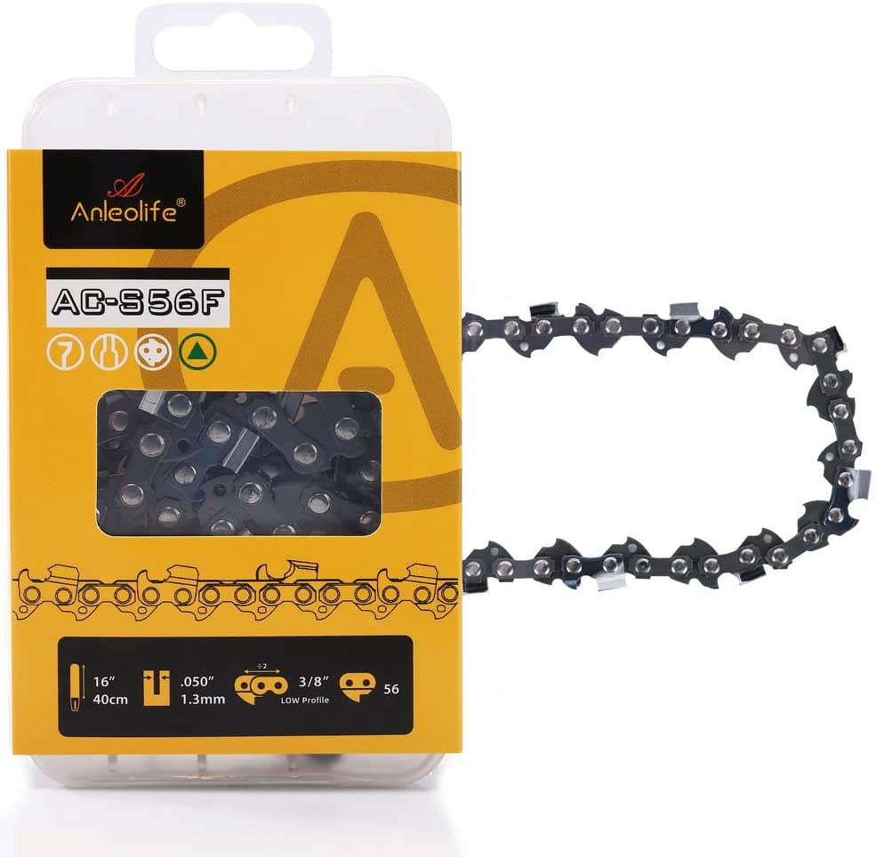 Full Chisel Chainsaw Chain for 16 inch Bar, .050 Gauge, 3/8 Pitch –  Anleolife Garden