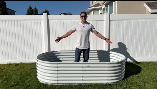 Anleolife 8x4x2ft Oval White Raised Garden Bed Review 01