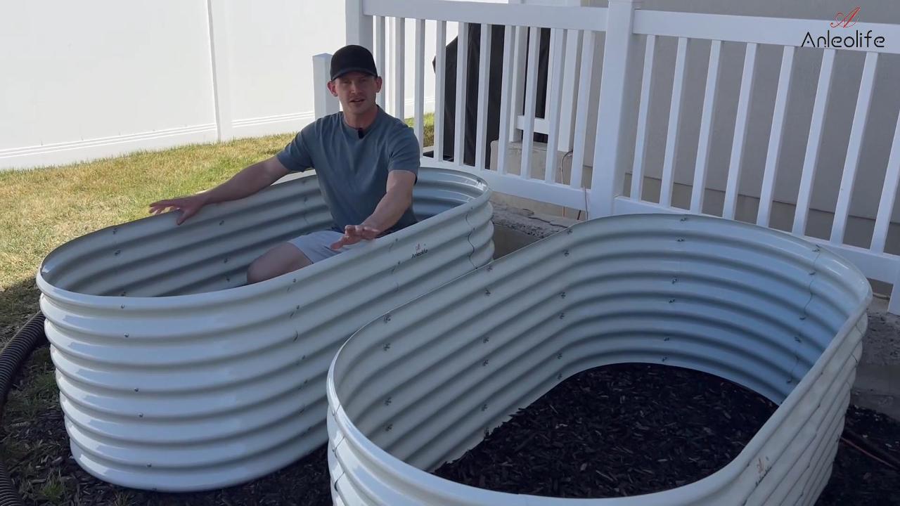 Anleolife 6x3x2ft Oval White Raised Garden Bed Review 02
