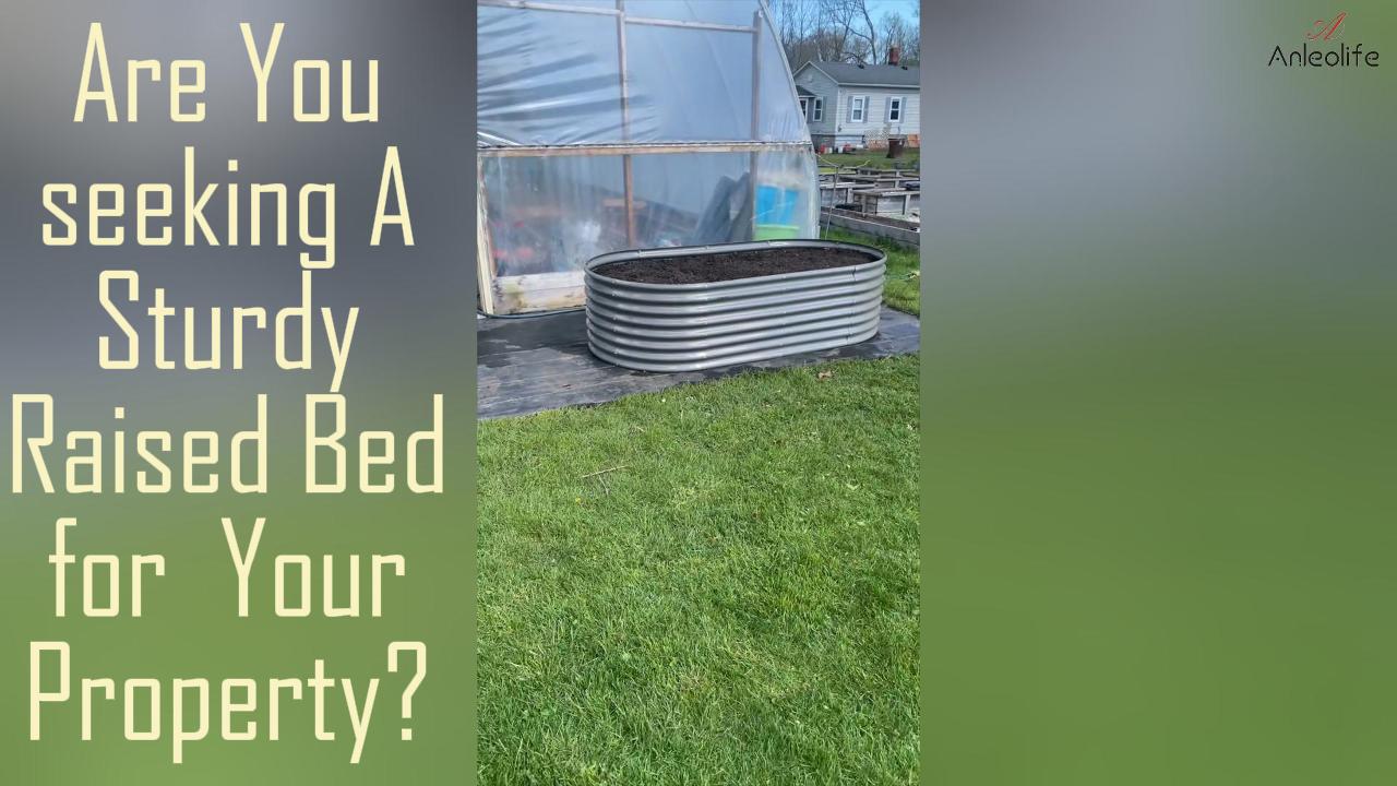 Anleolife 8x4x2ft Oval Grey Raised Garden Bed  Review 04