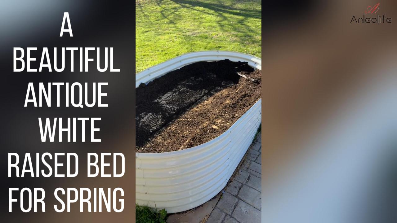 Anleolife 8×4×2ft Oval White Raised Garden Bed Review 03