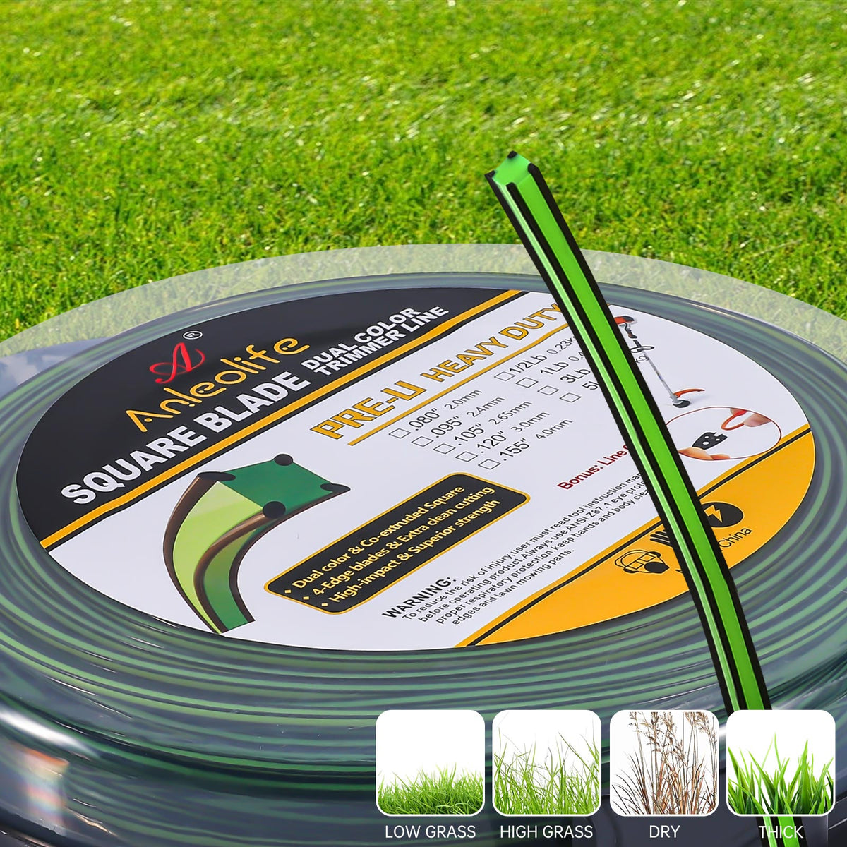 Square Blade Reinforced Trimmer Line