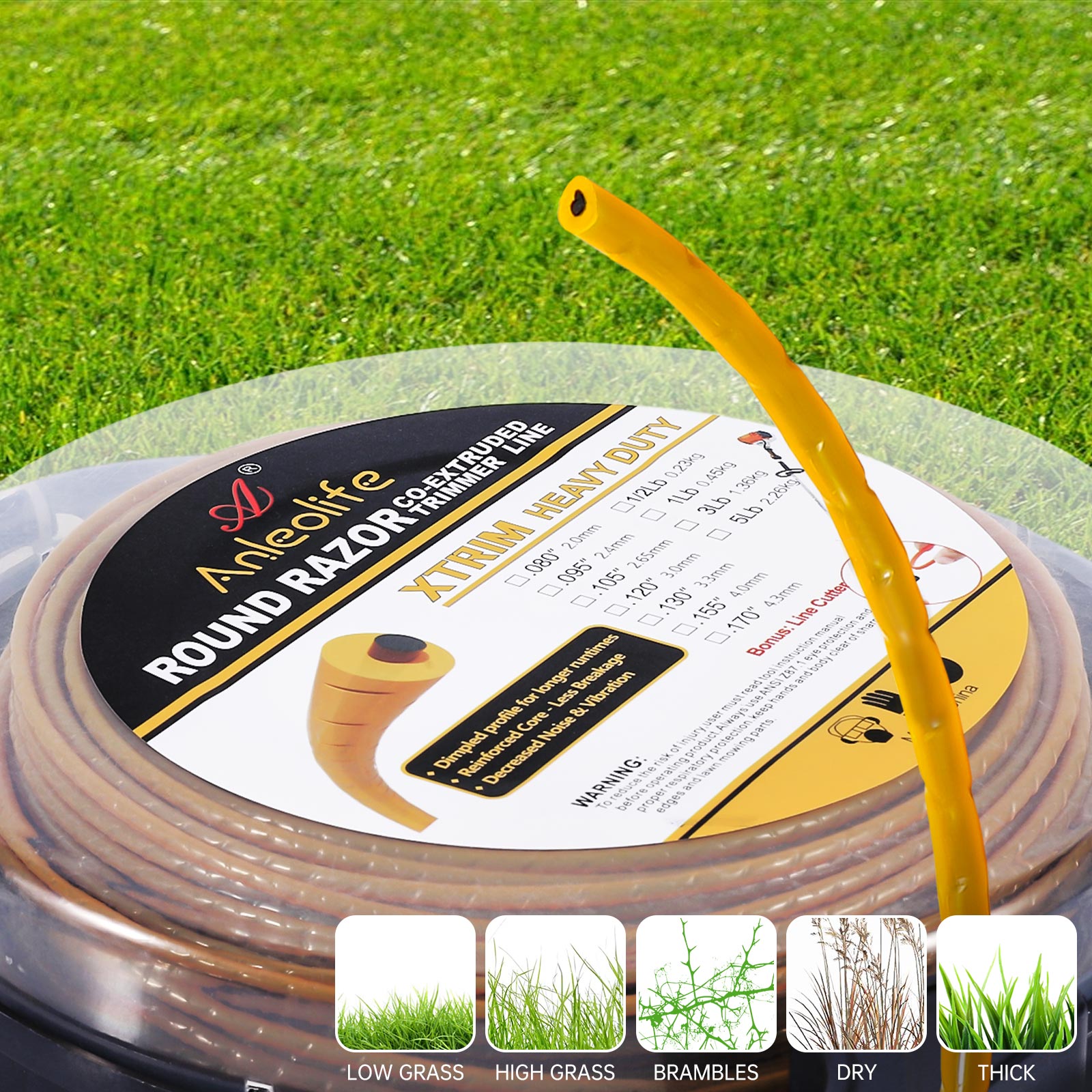 Round Razor Trimmer Line | Pristine Lawn Edging Solution | Anleolife ...