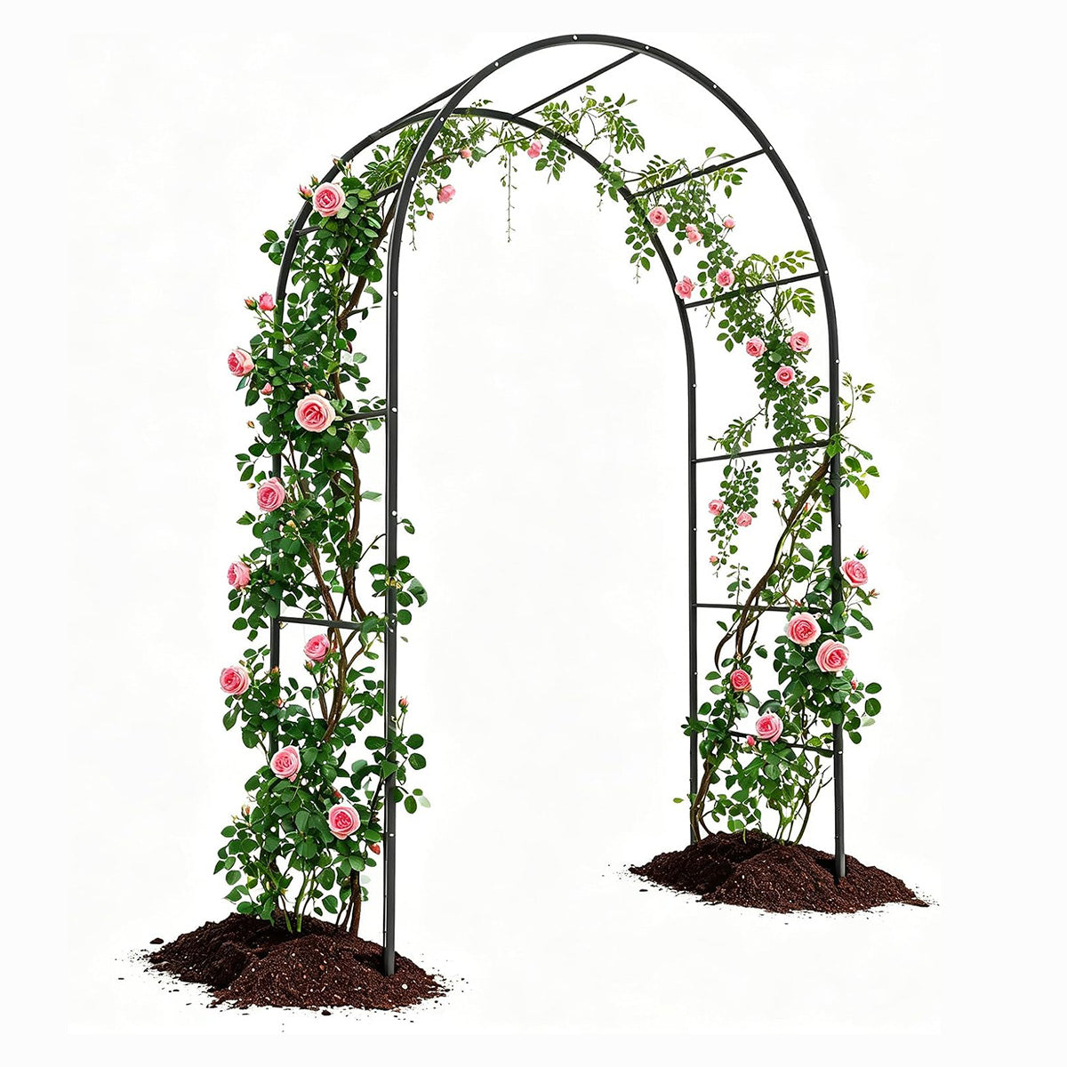 7.8 ft Tall × 5 ft Wide Garden Arch Trellis, Heavy-Duty Metal Plant Support for Raised Beds & In-Ground Planting