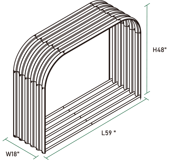 Firewood rack dimensions — reference model