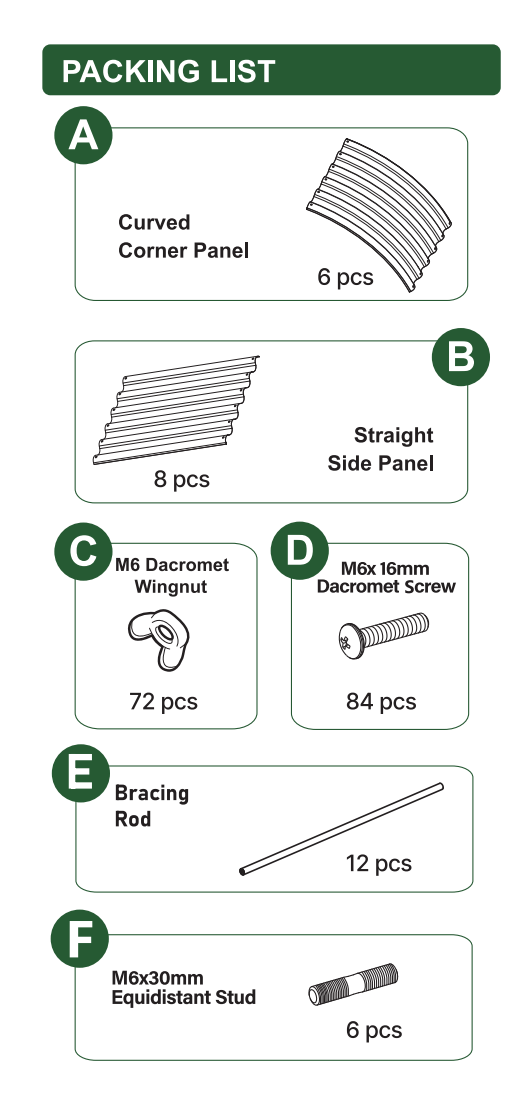 
Set of 6: 12x3x1.5ft Oval Modular Metal Raised Garden Bed (Quartz Gray)