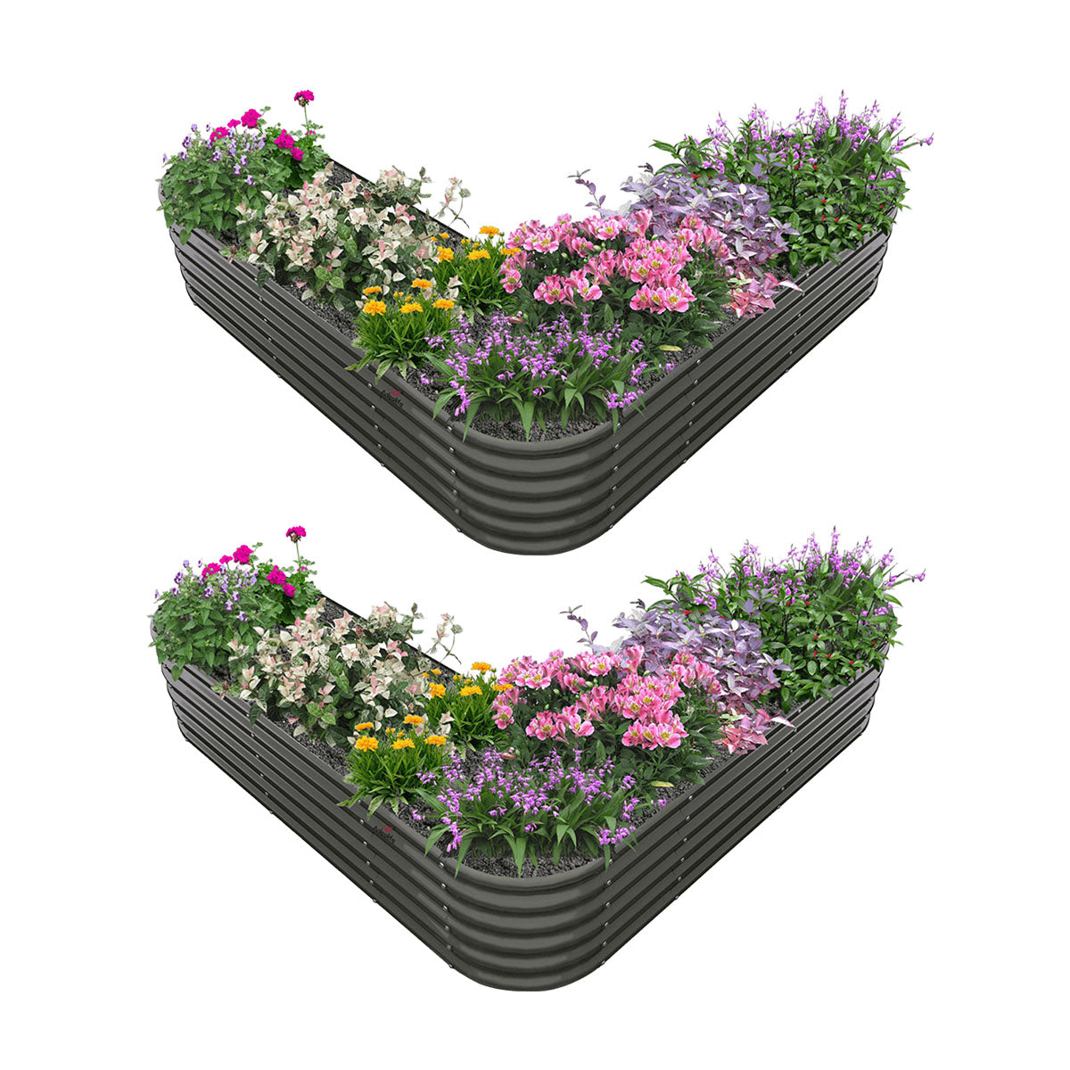 
81''x81''x18'' Heart-shaped Galvanized Steel Raised Garden Bed - Quartz Gray