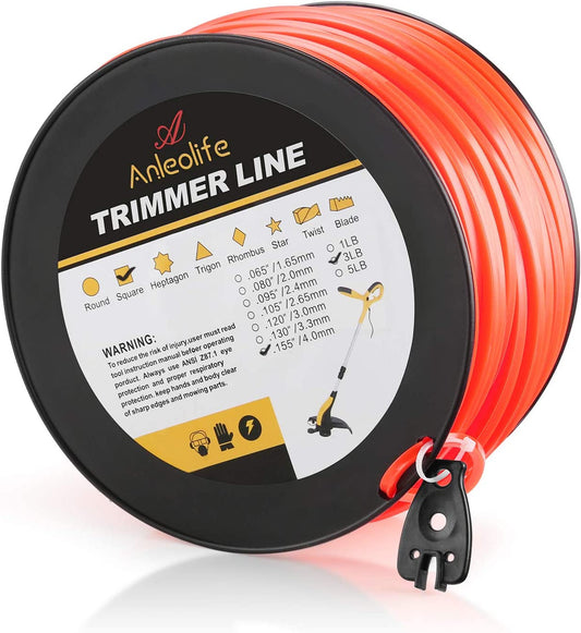 Anleolife Basic Square Trimmer Line .155'' x 260ft, 3lb