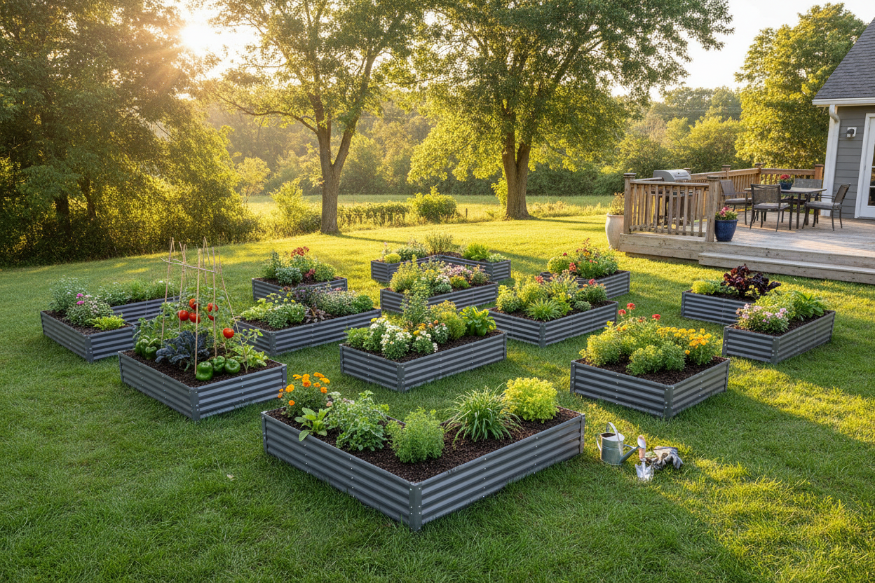 18" Modular Garden Bed 12-Piece Scene