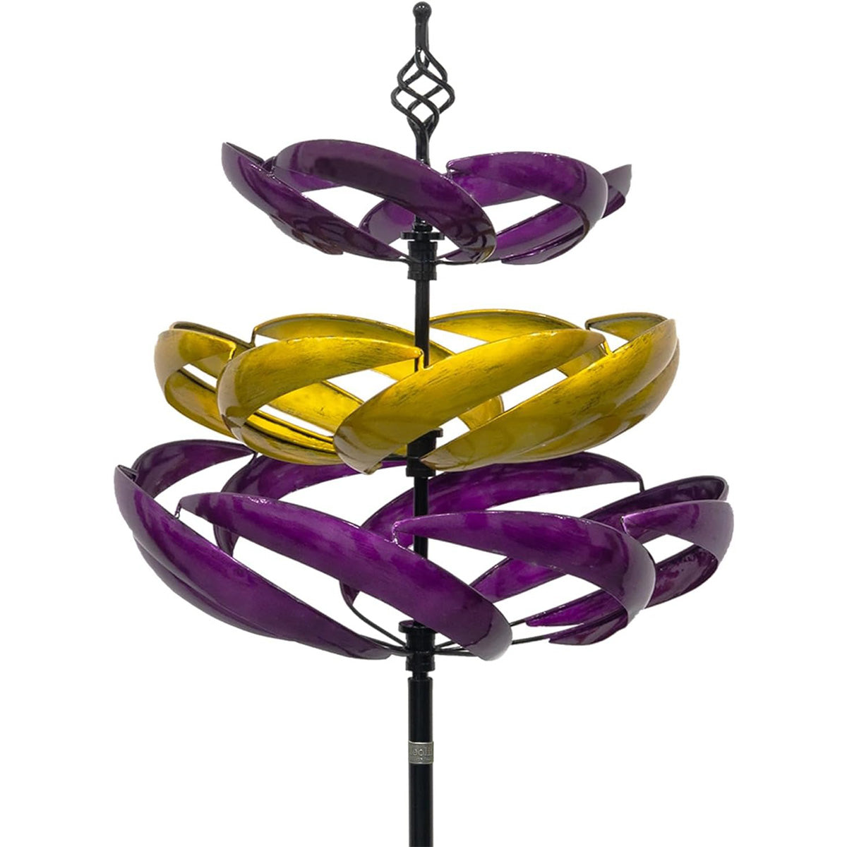 77"  Adjustable Height Metal Kinetic Wind Spinner – Large 360° Swivel Outdoor Garden Wind Sculpture(WS01)