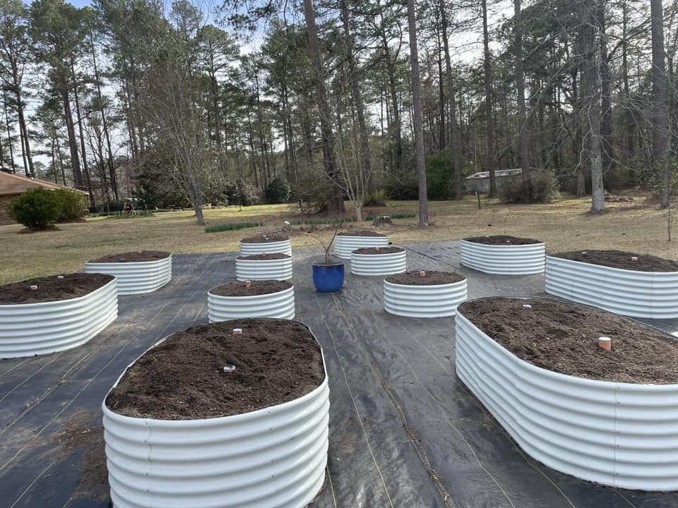 Set of 8: 8x4x2ft Oval Modular Metal Raised Garden Beds (Quartz Gray/Classic White)