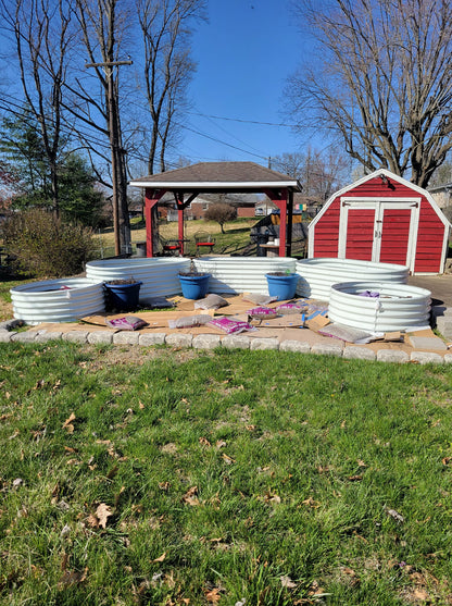 Set of 6: 2pcs(4x1.5ft) & 4 pcs (6x3x2ft) Metal Raised Garden Bed (White)