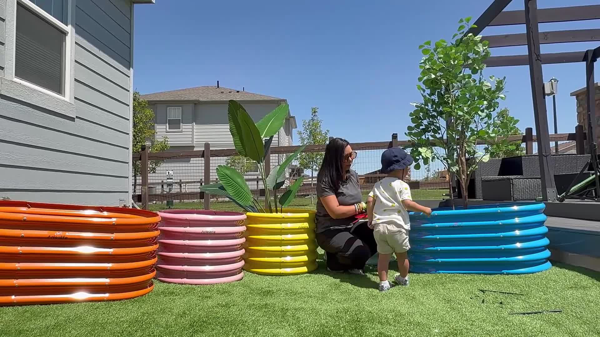 Garden Play – 18'' Tall Raised Garden Beds for Kids, 5-Piece