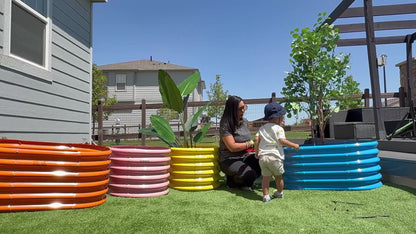 Garden Play – 24''x18'' Round Raised Garden Beds for Kids (4 packs)