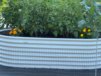 8x4x2ft Oval Modular Metal Raised Garden Bed (White)