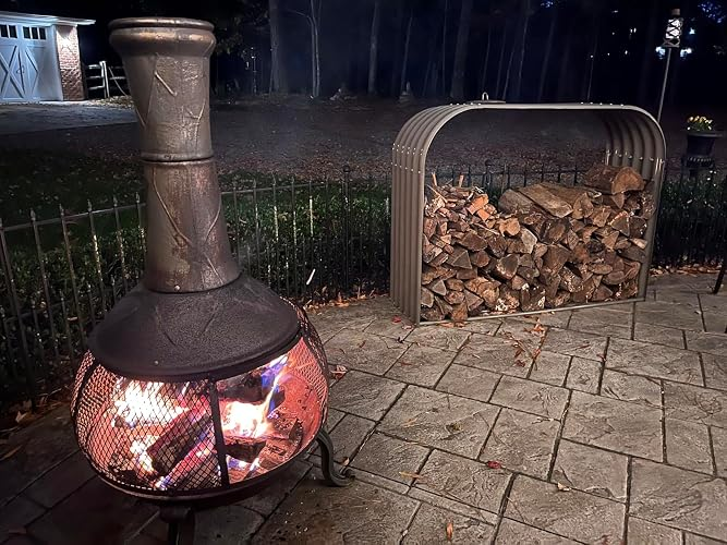 Neatly stacked firewood outdoors