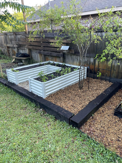 74''x74''x18'' U-shaped Galvanized Steel Raised Garden Bed - White