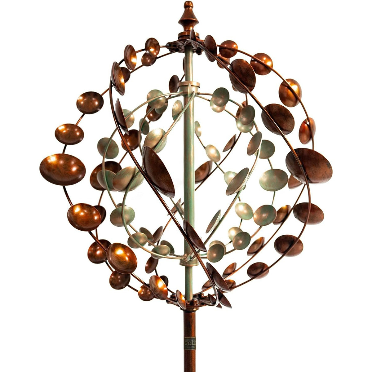 75" Adjustable Height Metal Planet Wind Spinner – 360° Swivel Outdoor Garden Sculpture