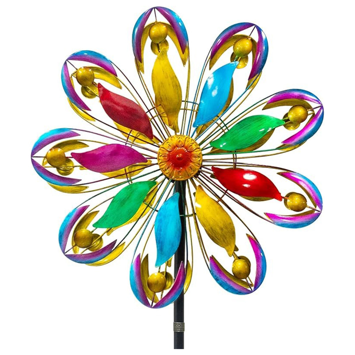 Adjustable 84" Metal Wind Spinner – Large Outdoor Kinetic Garden Sculpture (WS04)