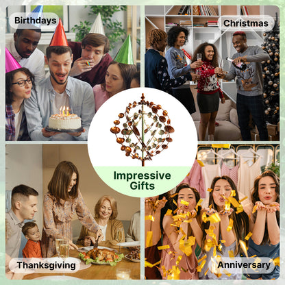 75" Metal Kinetic Wind Spinner for Outdoor Garden – Large 360° Swivel Wind Sculpture