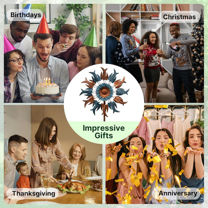 84" Outdoor Kinetic Wind Spinner – Large Metal Garden Wind Sculpture_WS03