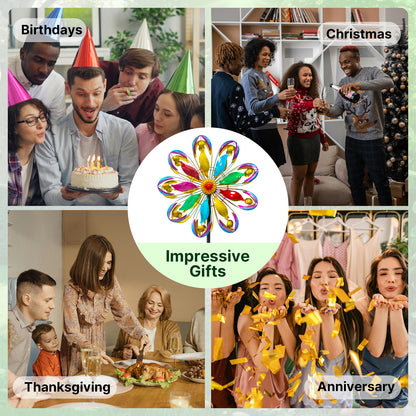 84" Outdoor Kinetic Wind Spinner – Large Metal Garden Wind Sculpture_WS04