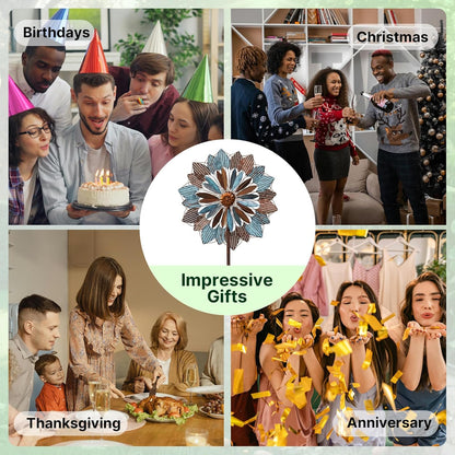 84" Outdoor Kinetic Wind Spinner – Large Metal Garden Wind Sculpture_WS05