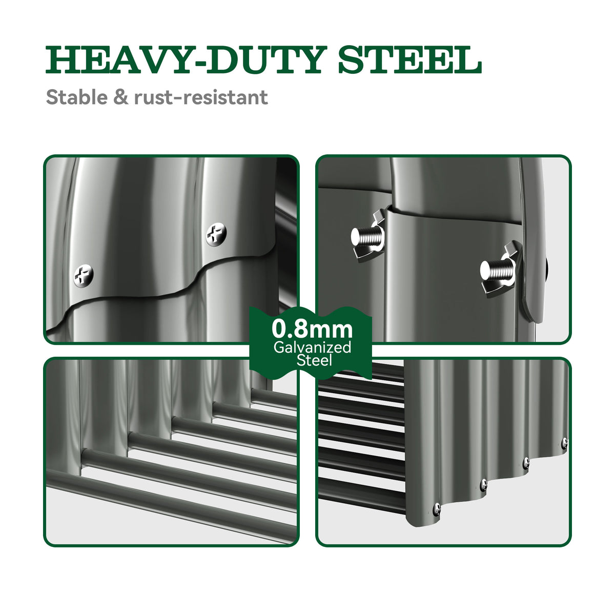 
Set of 4, 29 Cubic Ft Each Firewood Storage Shed, Heavy-Duty Galvanized Steel Log Holder, 59"W x 18"D x 48"H