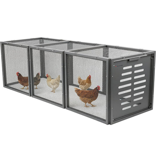 Heavy Duty Metal Chicken Tunnel Predator-Proof Run for Poultry & Small Pets
