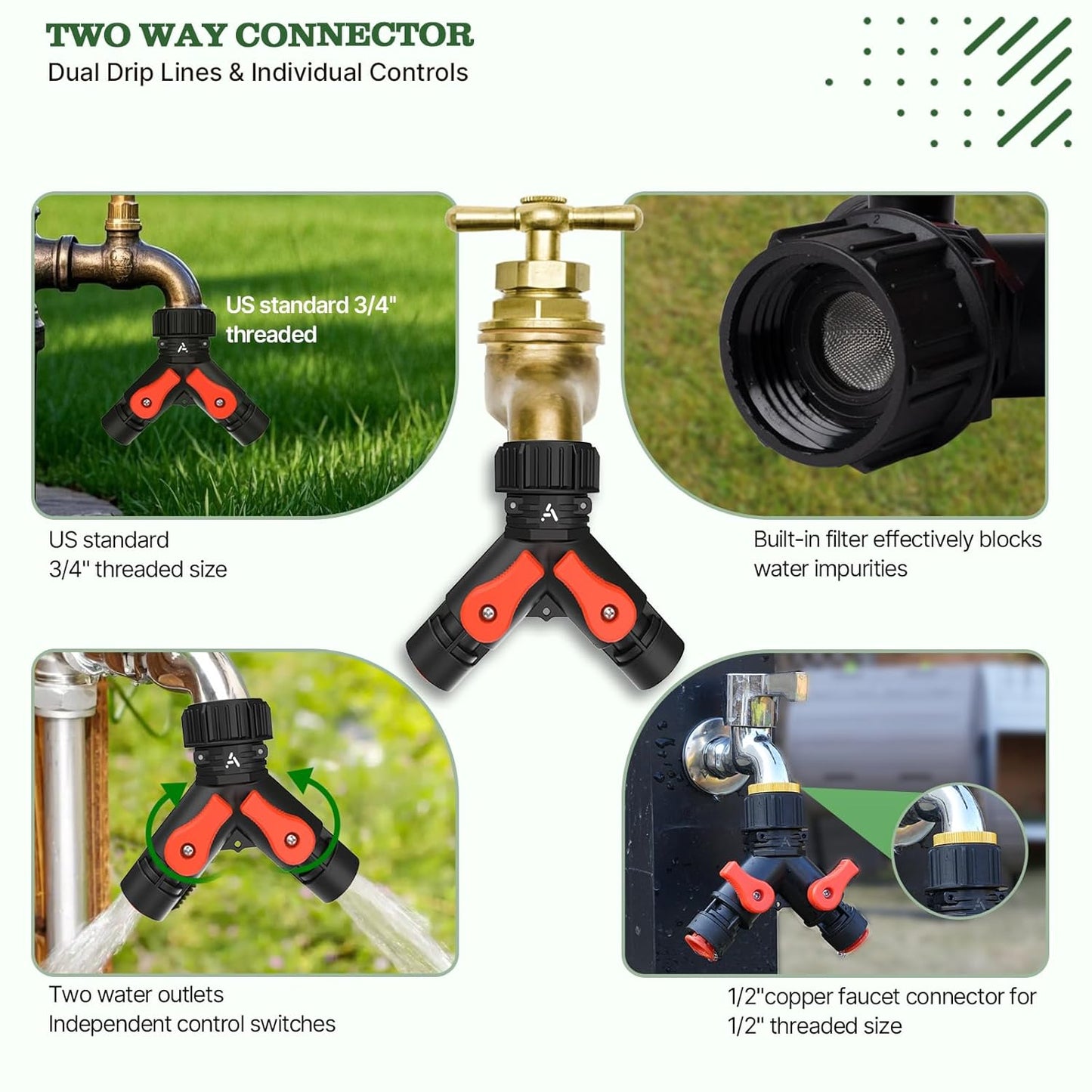230FT All-in-One Garden Drip Irrigation Kit with Adjustable Emitters
